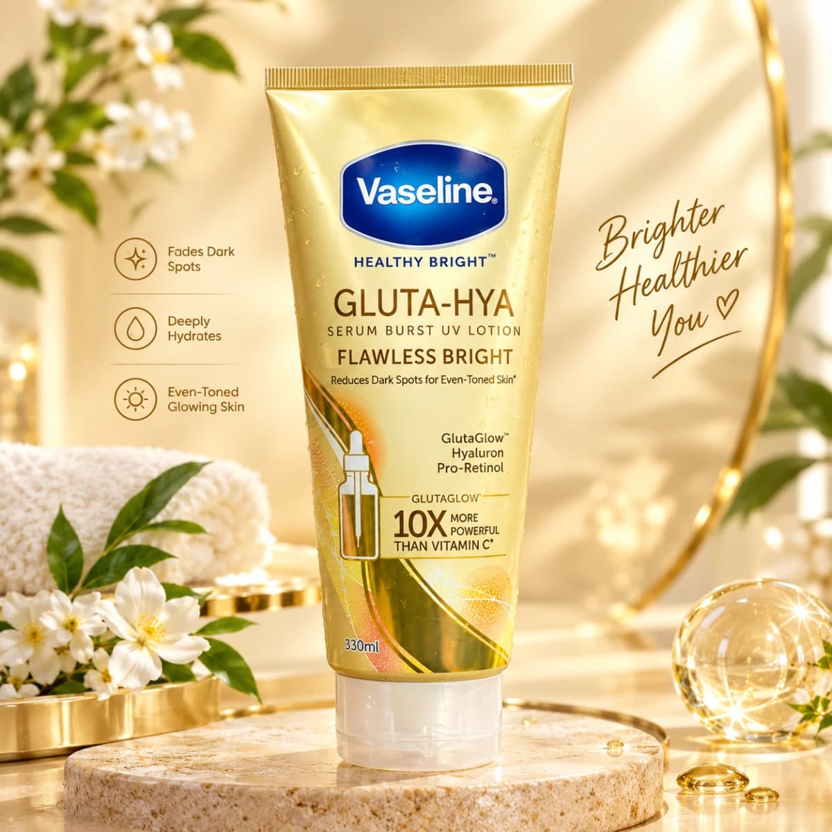 Vaseline Gluta Hya Flawless Glow Serum in Lotion 200ml