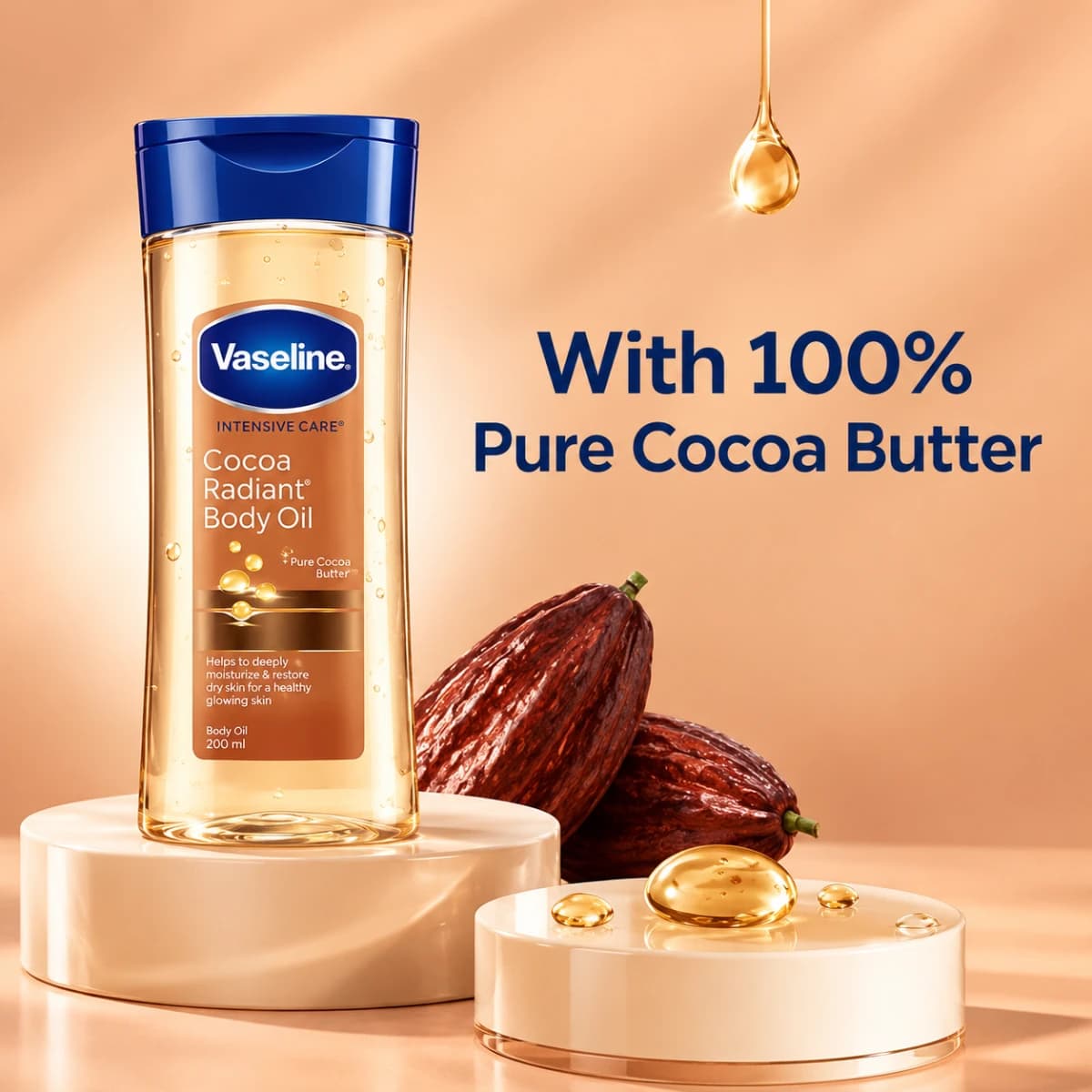 Vaseline Intensive Care Cocoa Radiant Gel Body Oil