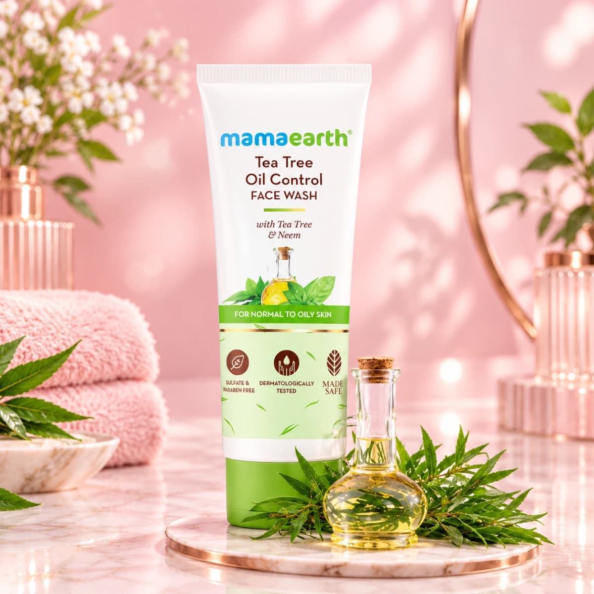 mamaearth tea tree oil control face wash